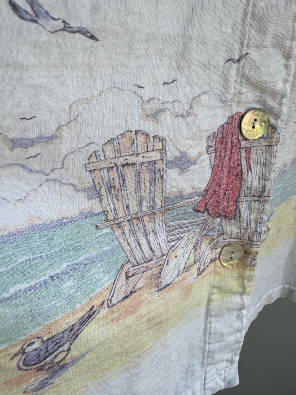 Vtg 90s Cottagecore Dress + Jacket Set 3X White Watercolour Maxi Beach Coastal - Picture 6 of 14